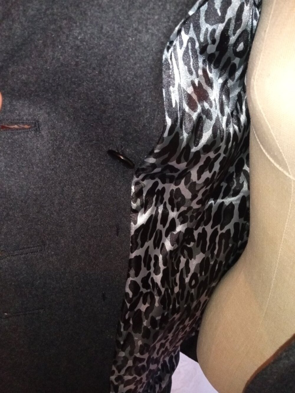 Betsey Johnson Charcoal Ruffle Wool Blend Coat - Picture 7 of 7